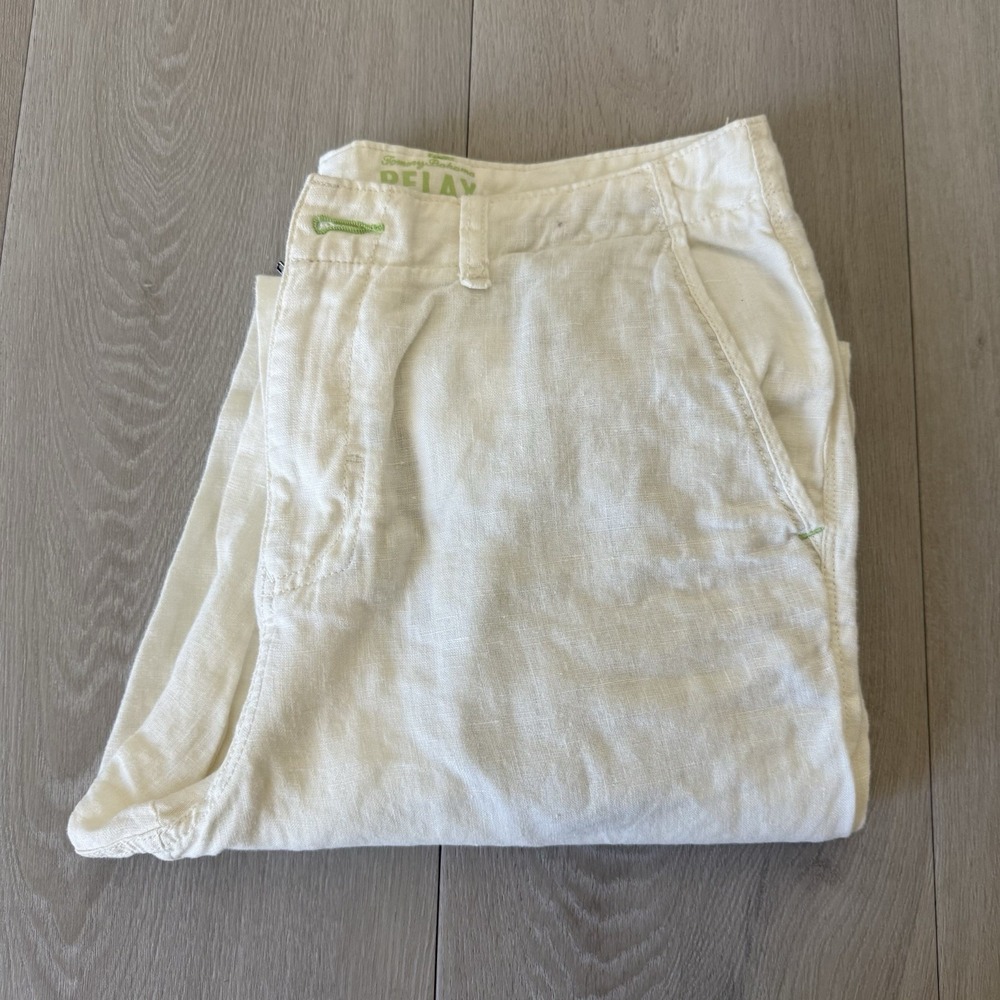 Tommy Bahama Relax 100% Linen Straight Leg Pants Men's Size 32x30 White